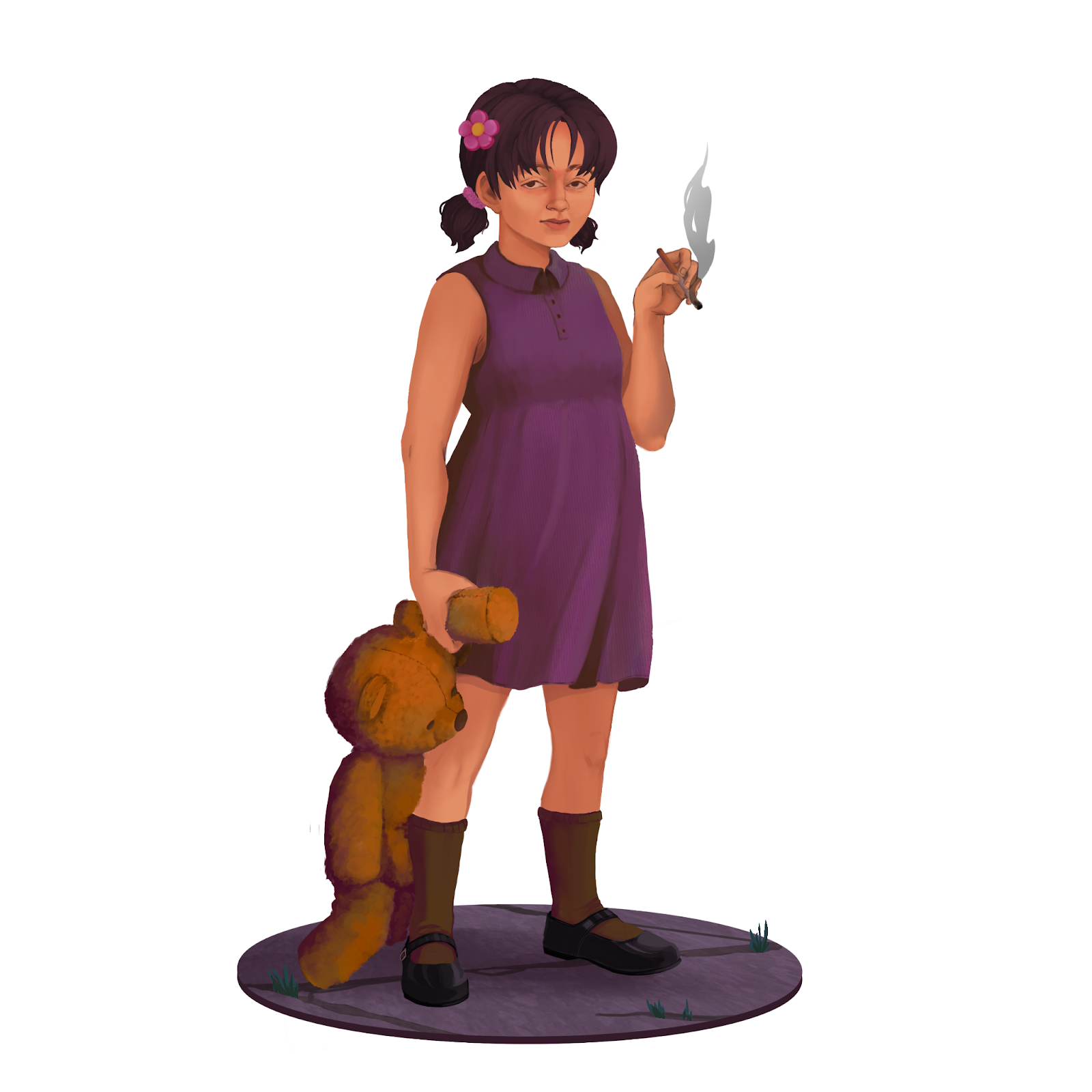 young girl smoking a cigarette